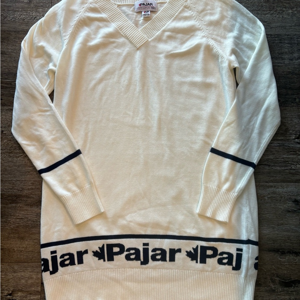 Pajar  V-Neck Sweater in Cream and Black